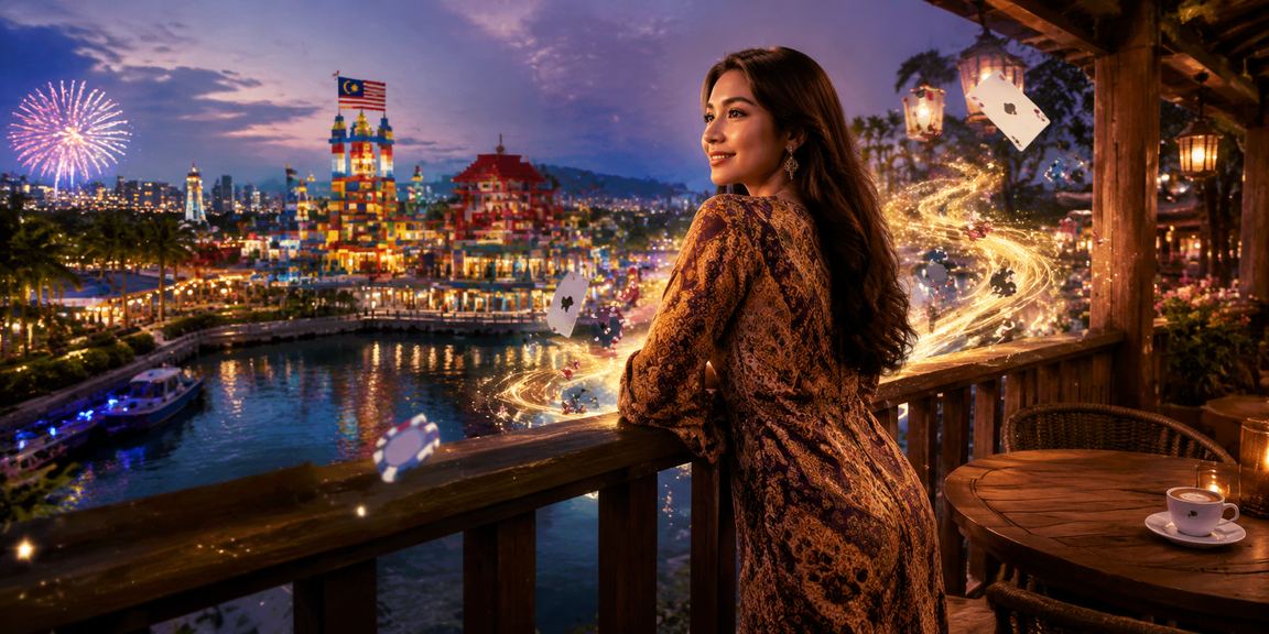 Permainan Poker Malaysia dengan latar batik — konsep asas pertaruhan kad